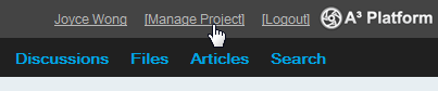 Click on Manage Project link