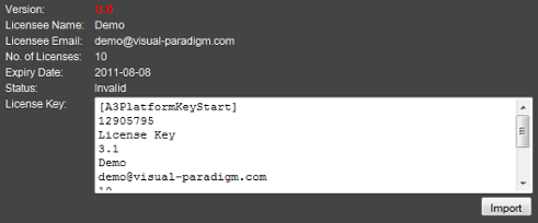 Paste new key content into License Key field