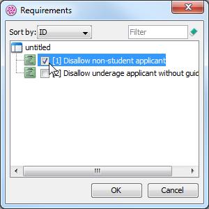 Select a requirement