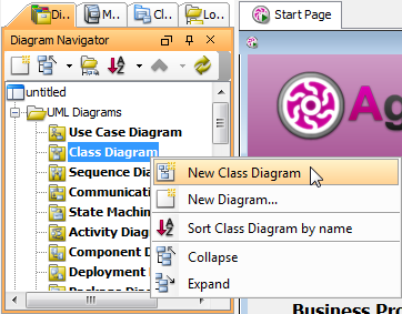 Create new class diagram