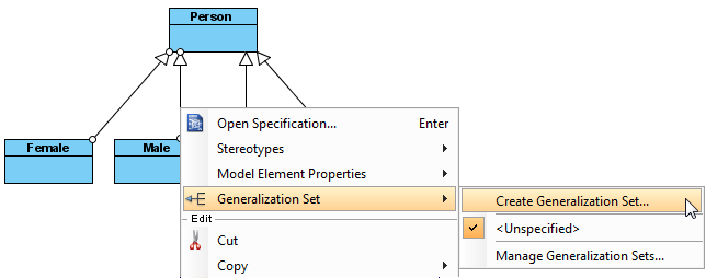 Create a generalization set