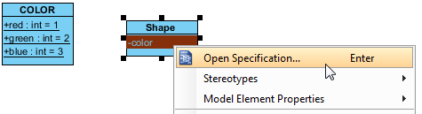 Opening the attribute specification