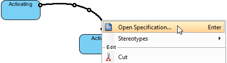 Open specification of transition