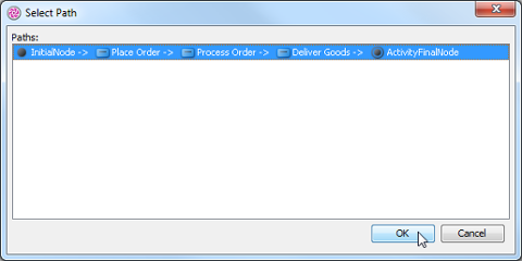 Select a path for generating scenario