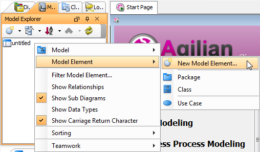 Create model element