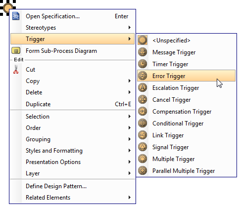 To define a intermediate event trigger