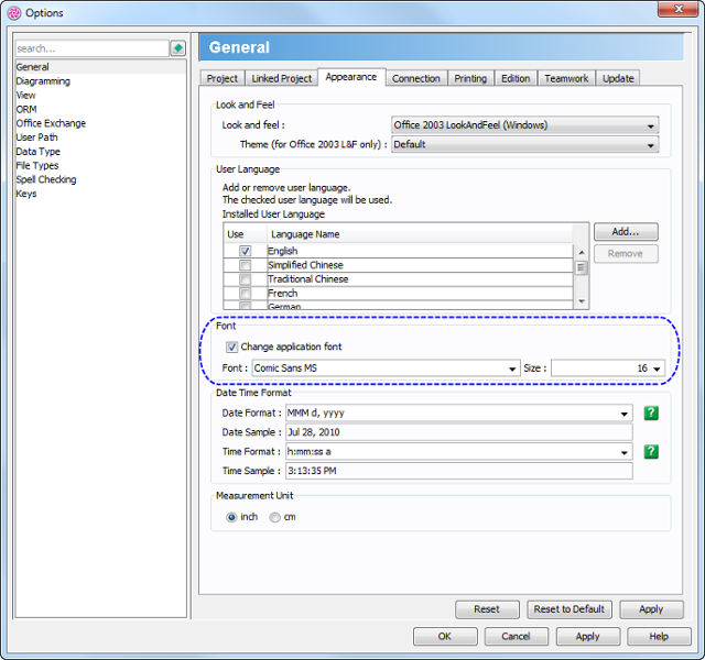 Adjusting font settings