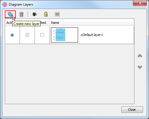 Create a new layer in Diagram Layers dialog box