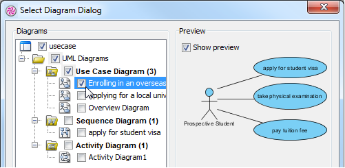 Select an existing diagram