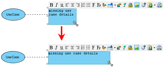 Resize the note