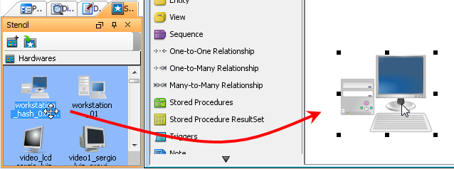 Drag a shape on the diagram pane