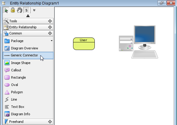 Select Generic Connector from diagram toolbar