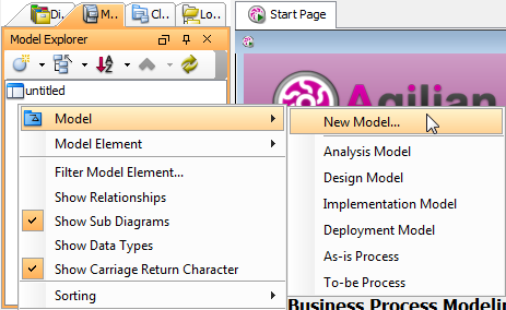 Create a new model