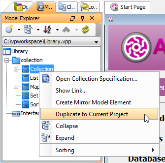Duplicate a model element