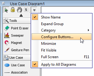 Configure buttons