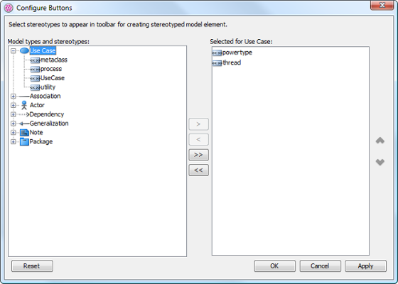 Configure Buttons dialog box