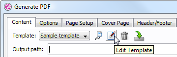 To open a template in template editor
