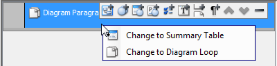 To convert a diagram paragraph to diagram summary table/loop