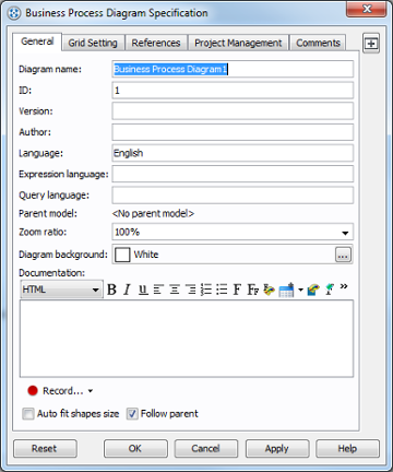 Diagram specification