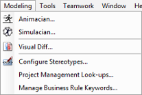 The Modeling menu