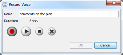 Record Voice dialog box