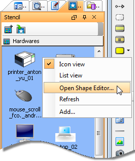 Select Open Shape Editor from the pop-up menu