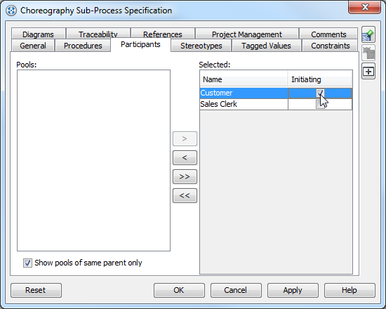 Selecting initiating participant
