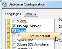 Set as default database