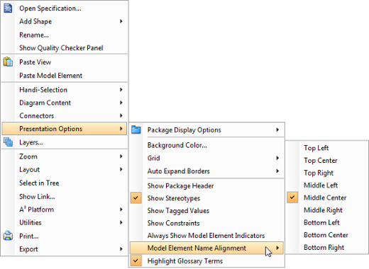 Select an alignment option from the pop-up menu