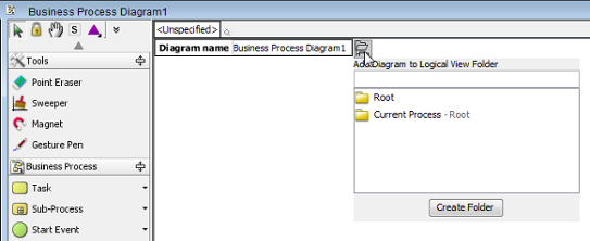 Create and place diagram in a logical view