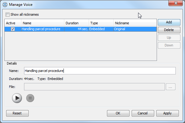 Rename a voice clip