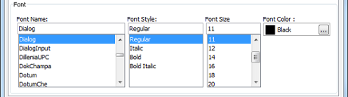 Font section