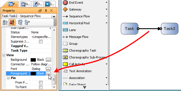 Click the ... button in the Property pane