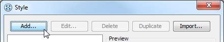 Style dialog box
