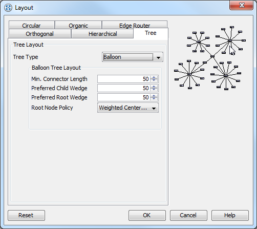 Balloon Tree Layout setting