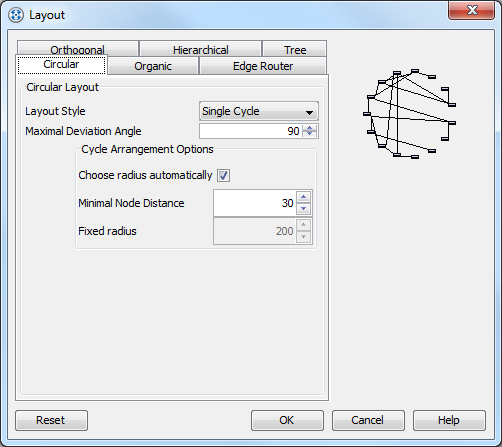 Single Cycle Circular Layout setting