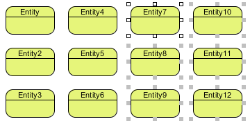 All shapes on the right are selected