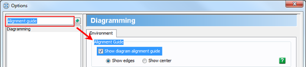 Change alignment guide options