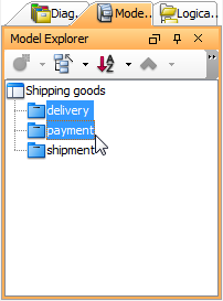 Select several model elements from Model Explorer