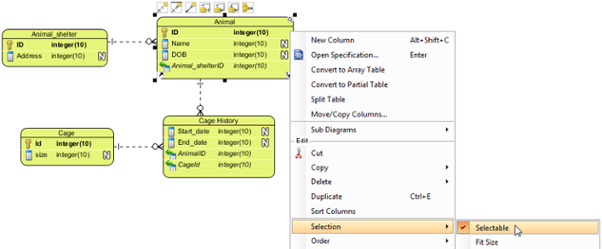 Uncheck selectable for the selected shape