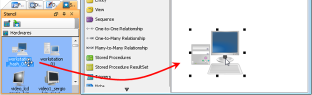 Drag a shape on the diagram pane
