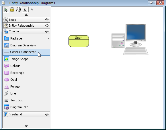 Select Generic Connector from diagram toolbar