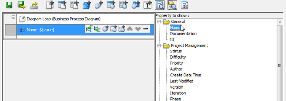 Selecting a property to access