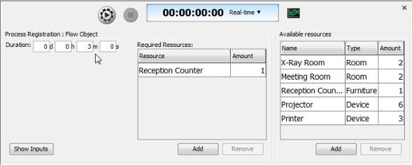 Set the duration of flow object