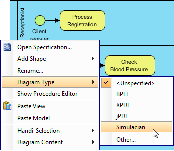 Set diagram's type to Simulacian