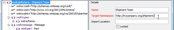 Defining target namespace
