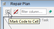 Click Mark Code to Cell button