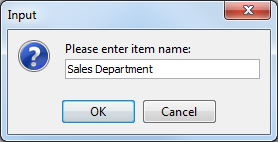 Enter item's name