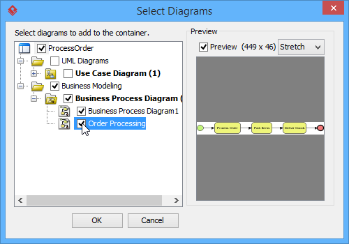 Check diagrams in Select Diagrams window