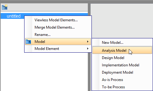 Create a model in Model Structure view